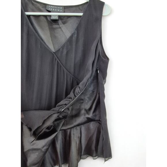 SPENSER JEREMY Womans Top Sz M Whimsigoth Fairy Grunge Romantic Asymmetric Silk - Picture 6 of 10